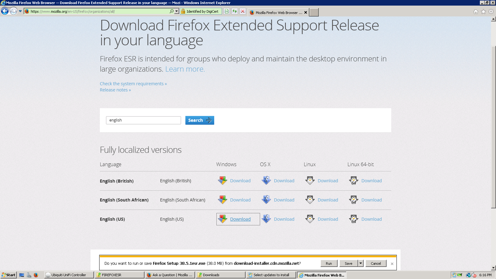 Firefox for windows 2008